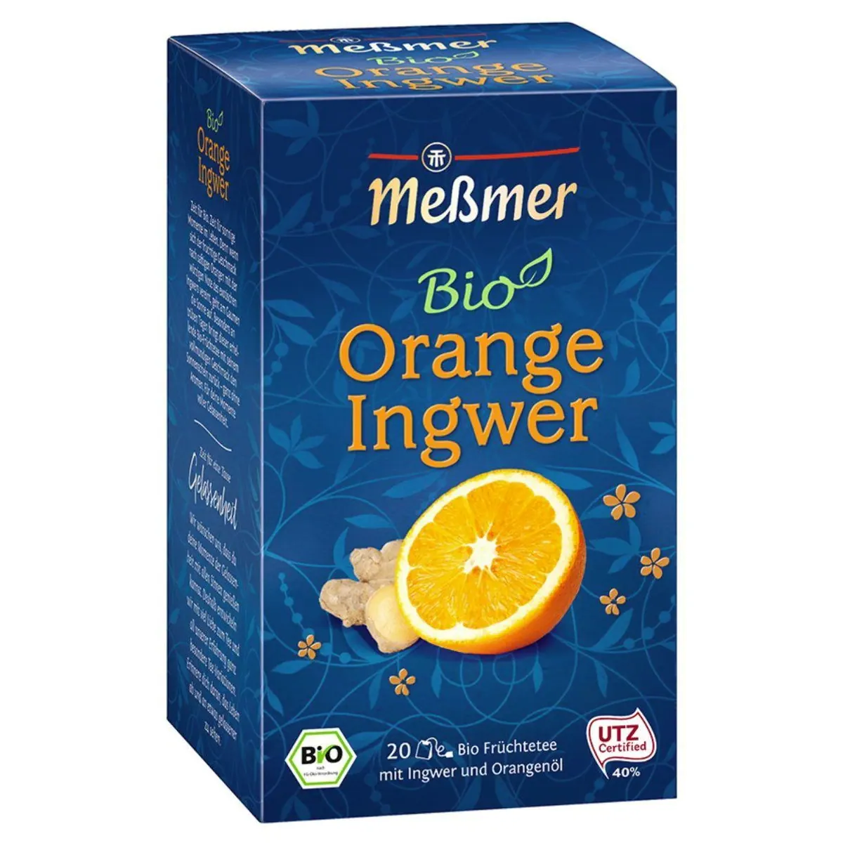 Meßmer Bio Orange Ingwer Früchtetee, fruchtig-würzig mit Bio-Zutaten — 55g