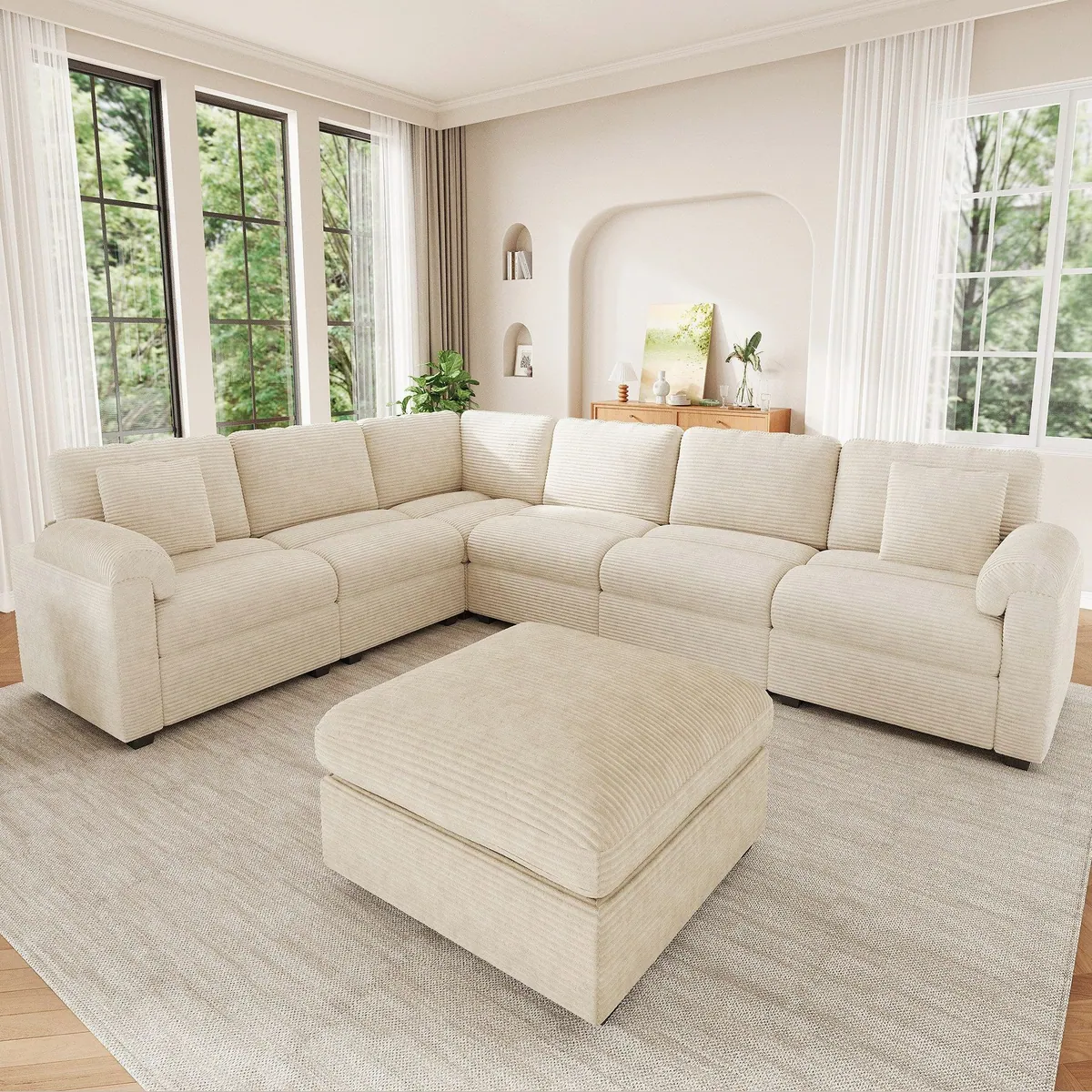Merax Ecksofa XXL U-/L-Form, flexibles Modulsofa für 7-8 Personen 2