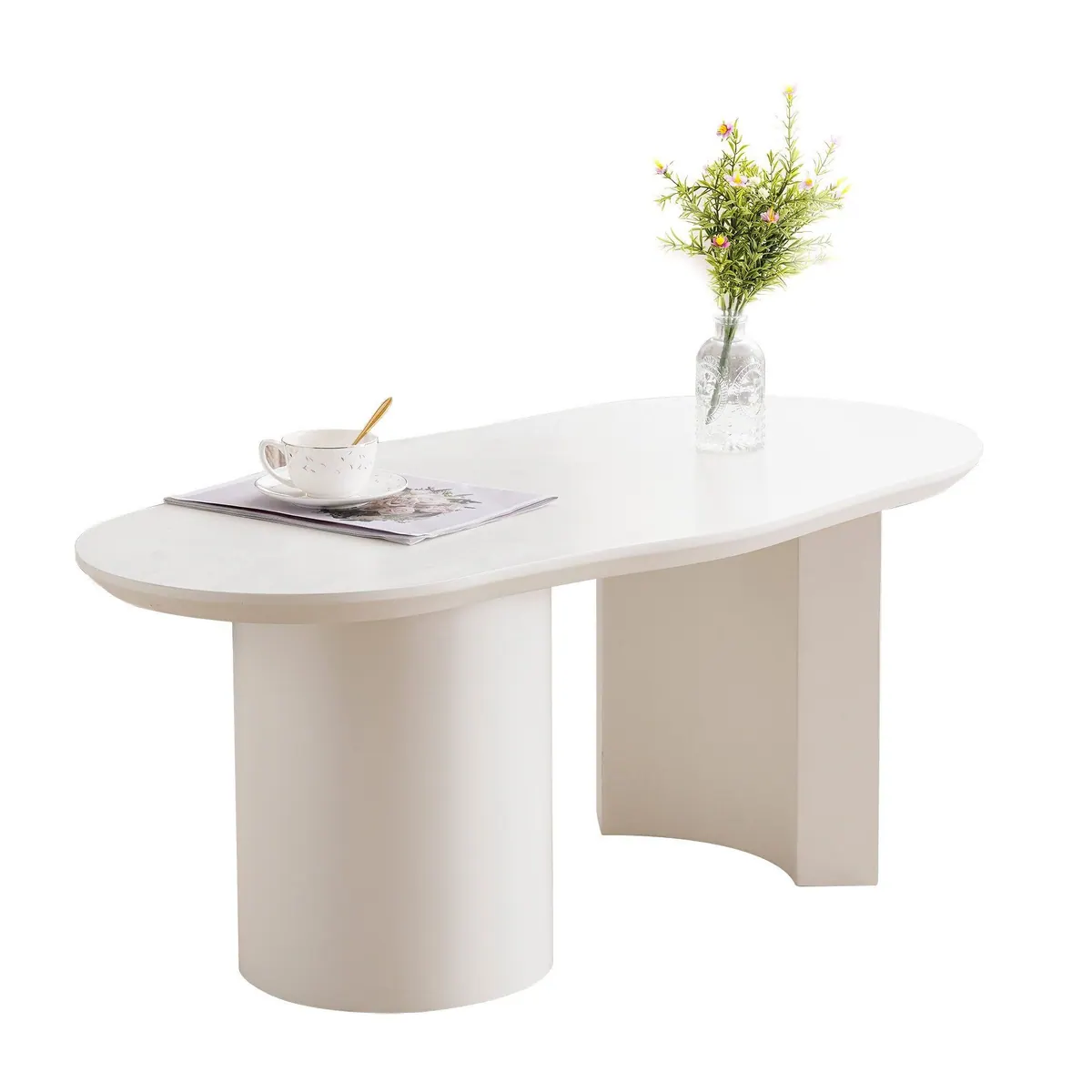 Merax Couchtisch Wolke, elegantes Design, unregelmäßige Tischplattenform