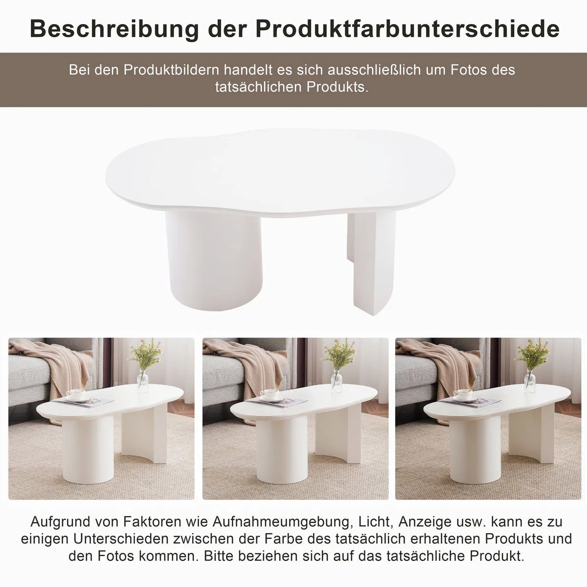 Merax Couchtisch Wolke, elegantes Design, unregelmäßige Tischplattenform 3