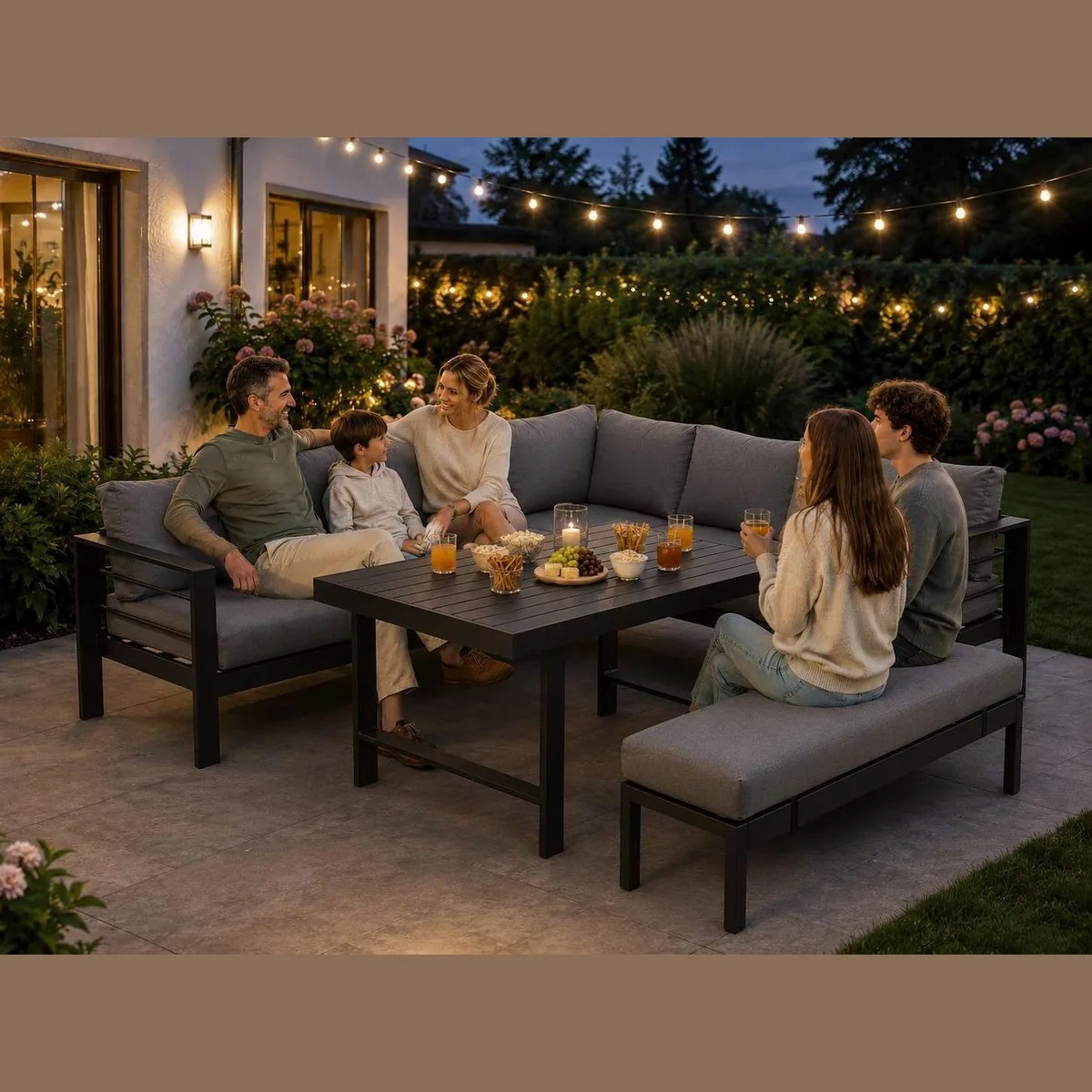 MeXo Gartenlounge-Set XXL, Aluminium für 6-8 Personen, wetterfest und pflegeleicht 4