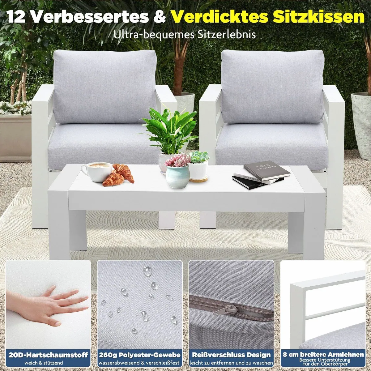 MeXo Gartenlounge-Set XXL, wetterfest, komfortabel, modernes Design 5