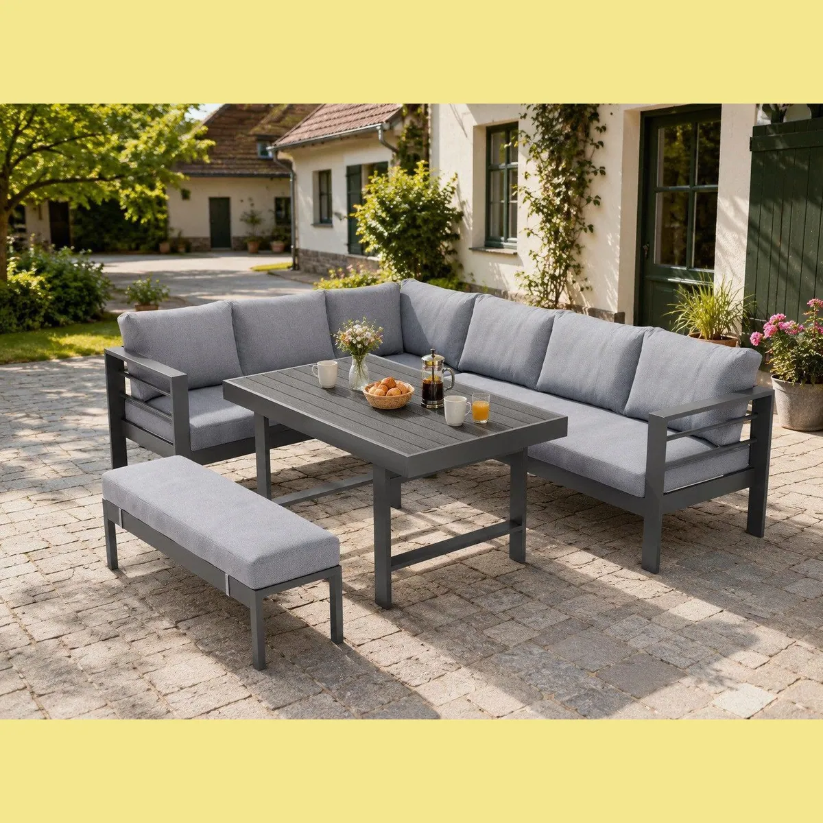 MeXo Gartenlounge-Set Aluminium, modernes Design, hoher Komfort, langlebige Qualität 3