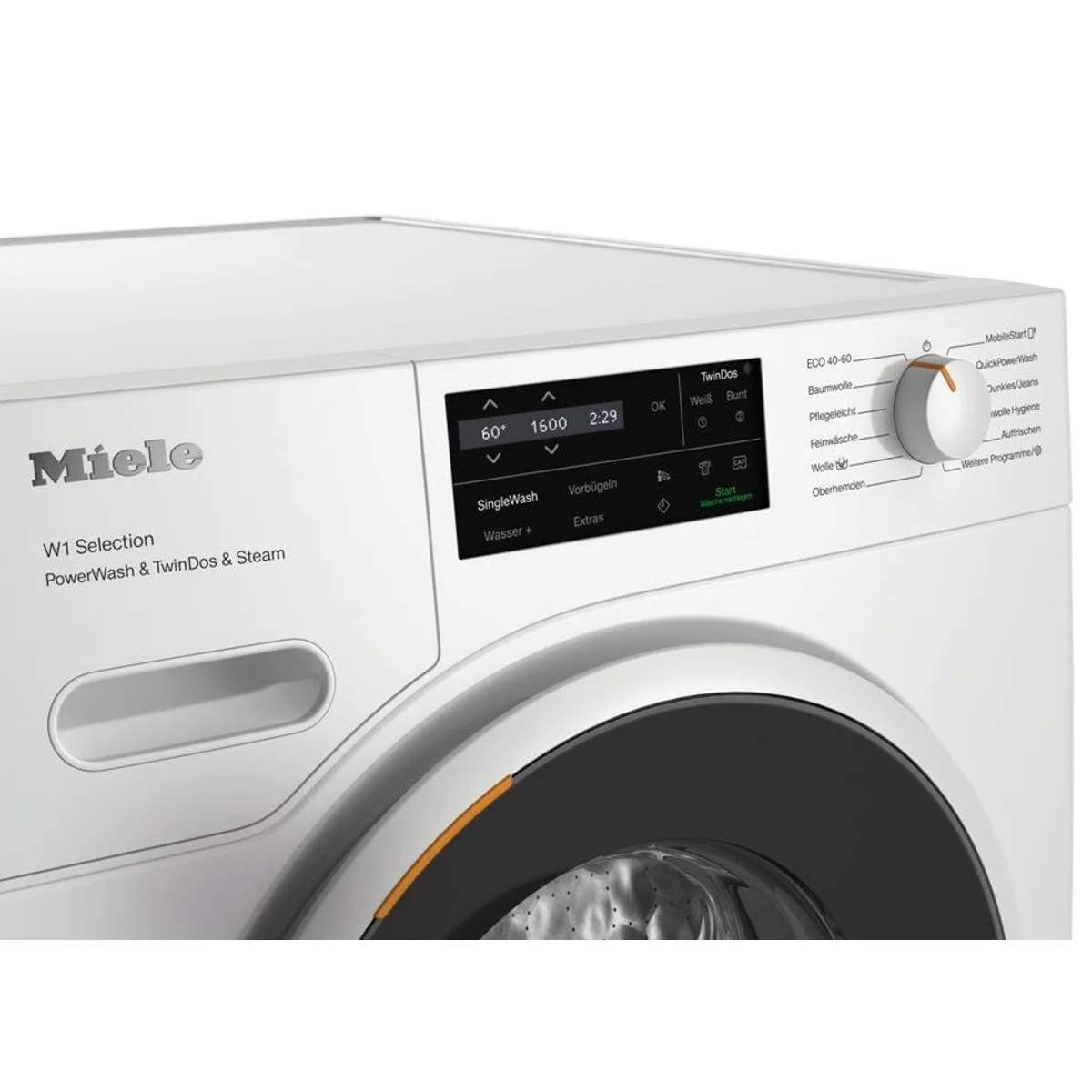 Miele WSJ883 WCS PWash&TDos&Steam, 9 kg, 1600 U/min — automatische Dosierung, Schaumerkennung, Startzeitvorwahl 3