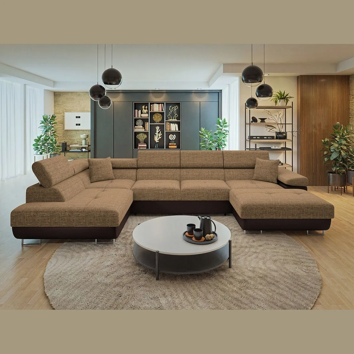 MIRJAN24 Wohnlandschaft Torezio Bis, mit Bettkasten und Schlaffunktion, U-Form