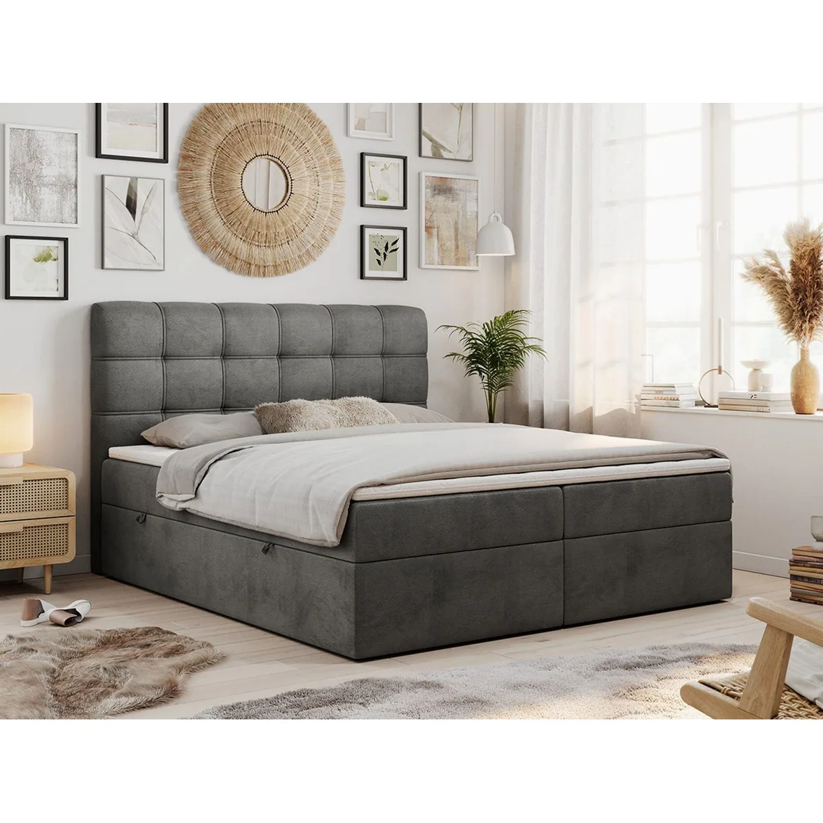 MKS MÖBEL Boxbett FAST, vielfältige Aufbewahrung & 7 Härtezonen — optimaler Schlafkomfort