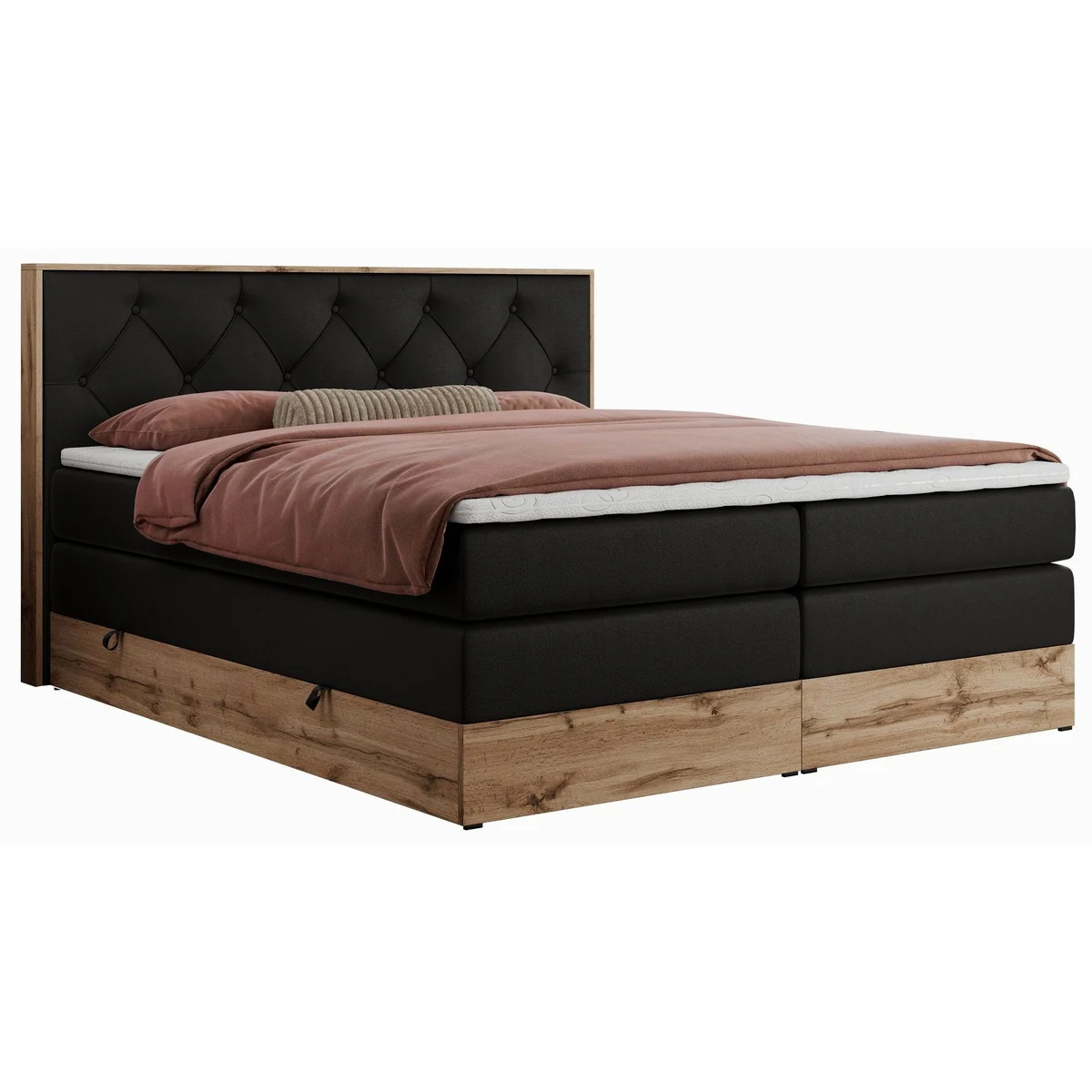 MKS MÖBEL Boxspringbett VENETO KING, stilvolles Design, optimale Körperanpassung, großzügiger Stauraum 2