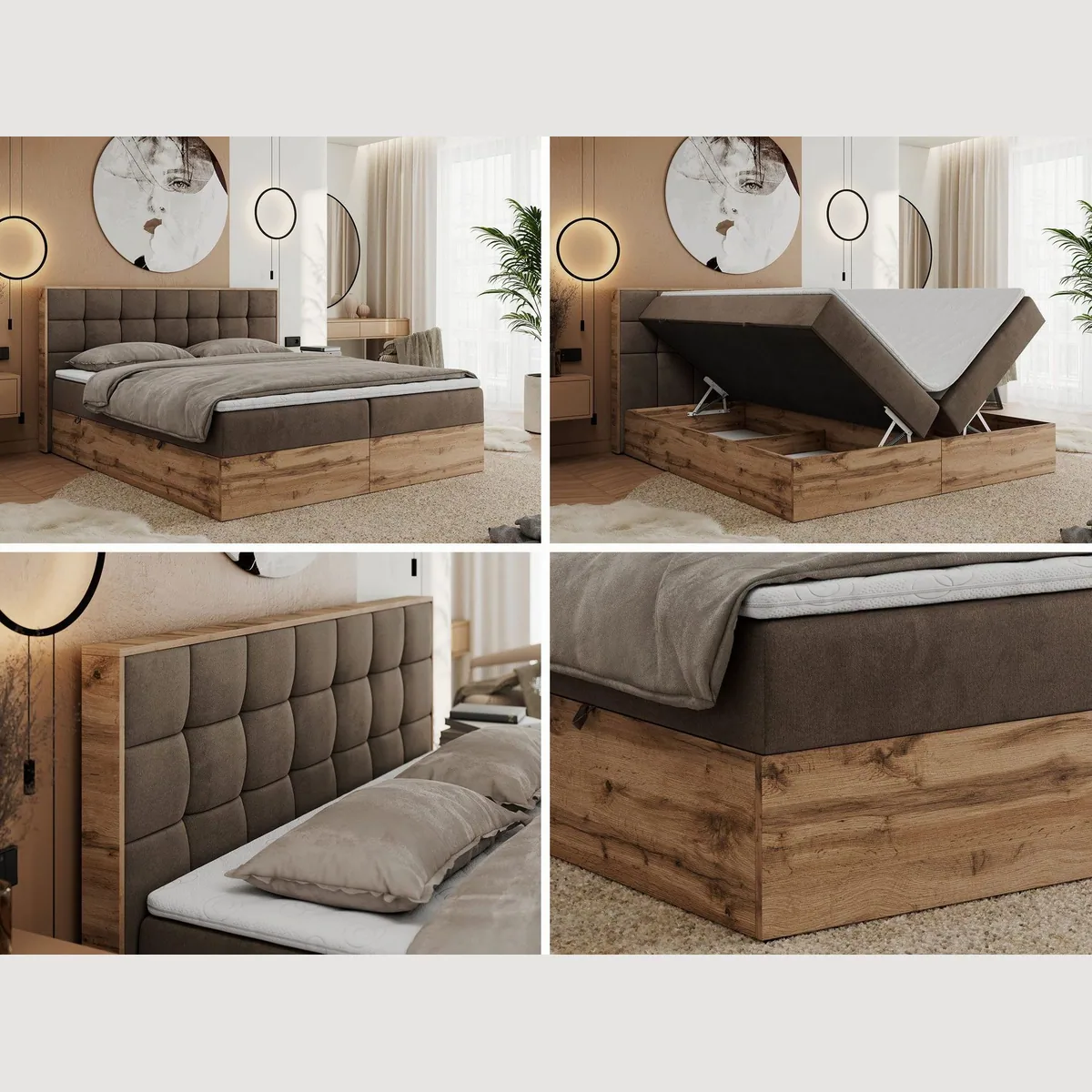 MKS MÖBEL Boxbett ALBERO 1, modernes Design, Stauraum, optimaler Schlafkomfort 3