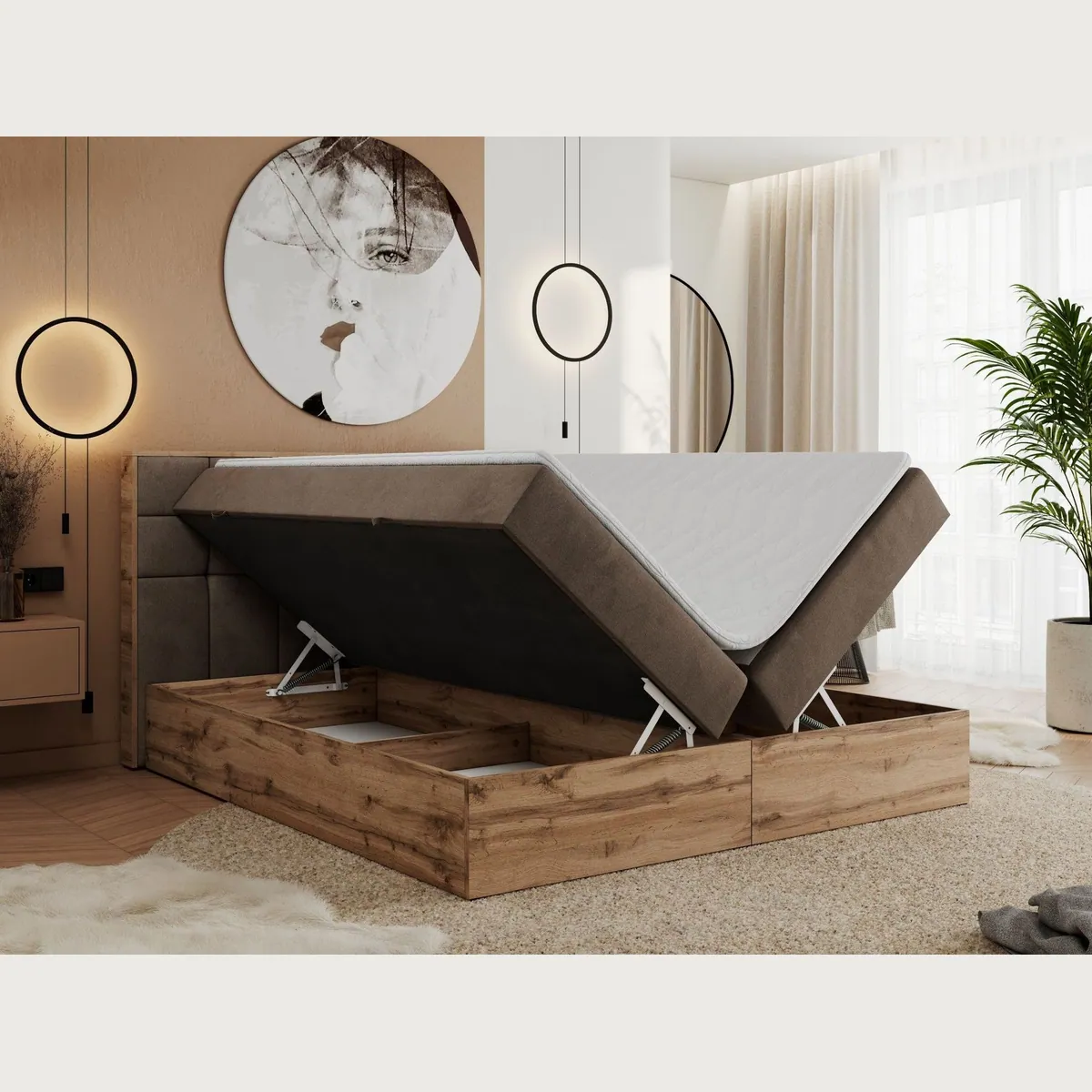 MKS MÖBEL Boxbett ALBERO 1, modernes Design, Stauraum, optimaler Schlafkomfort 4