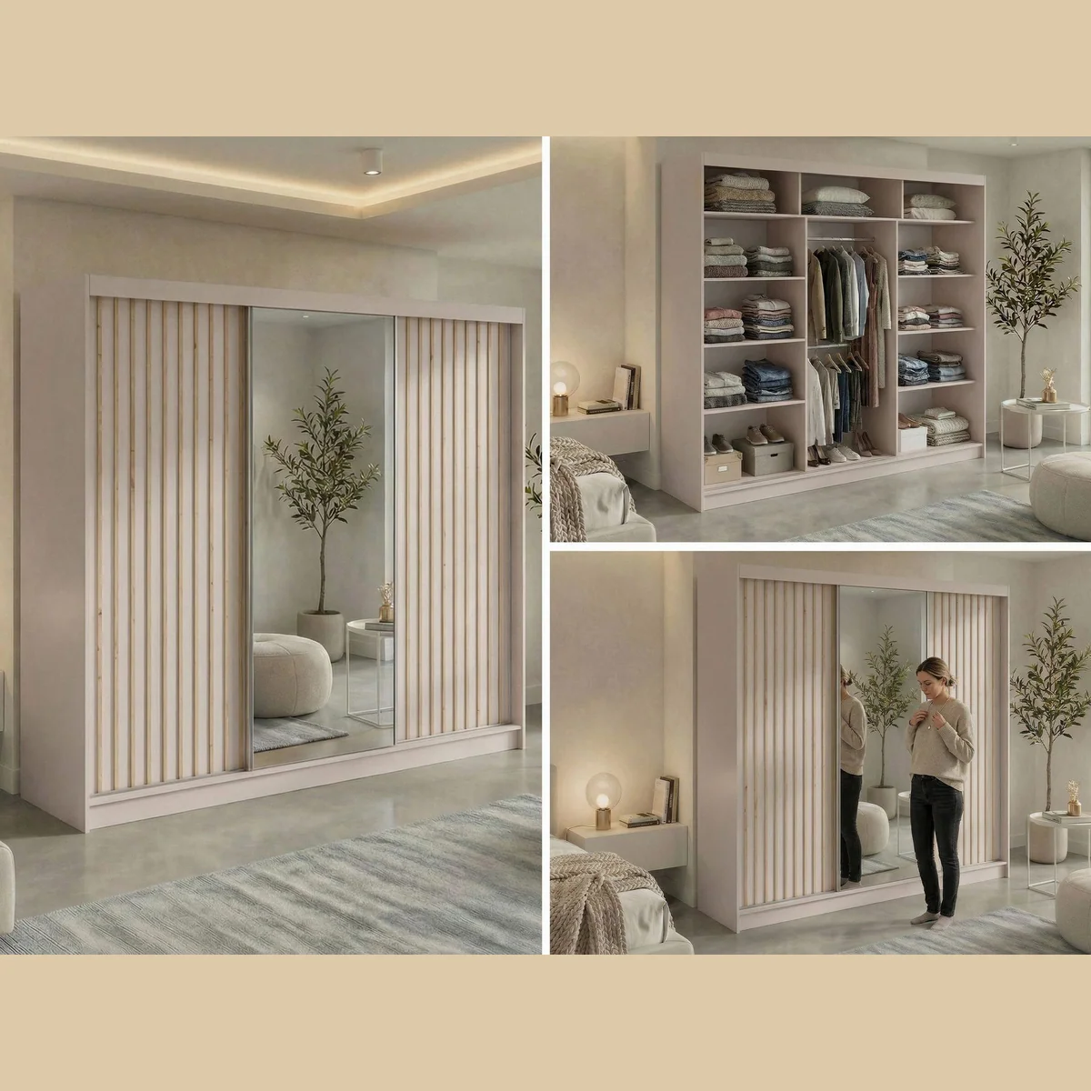MKS MÖBEL Schiebetürenschrank LAOS 240, elegantes Design, großzügiger Stauraum, hochwertige Verarbeitung 3