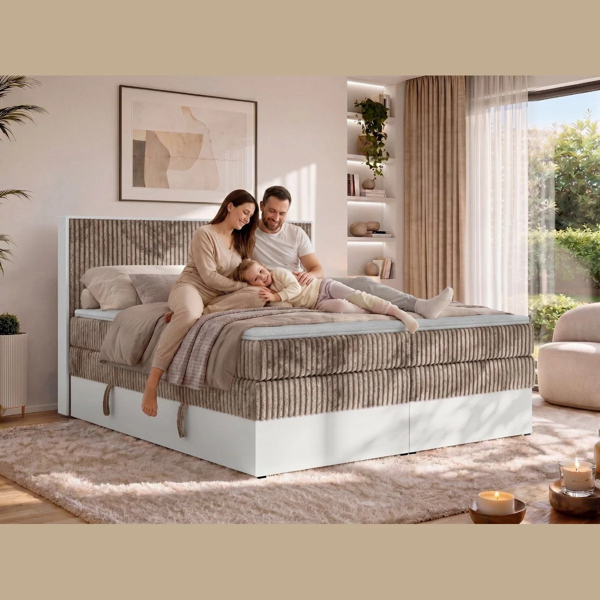MKS MÖBEL Boxspringbett TRAVIT KING, luxuriöses Design, Stauraum, individuelle Matratzenoptionen 4