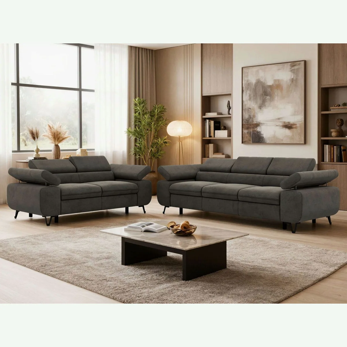 MKS MÖBEL Polstergarnitur PETER, modernes Sofa-Set mit verstellbaren Elementen 5