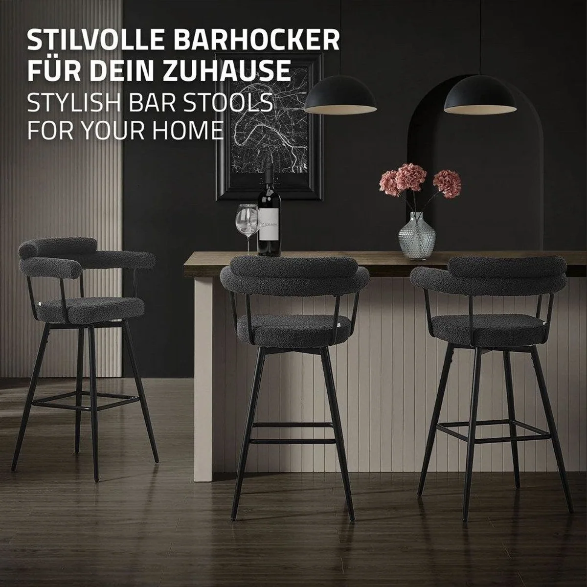 ML-DESIGN Barhocker-Set, 360° drehbar, gepolstert, modern & stabil 4