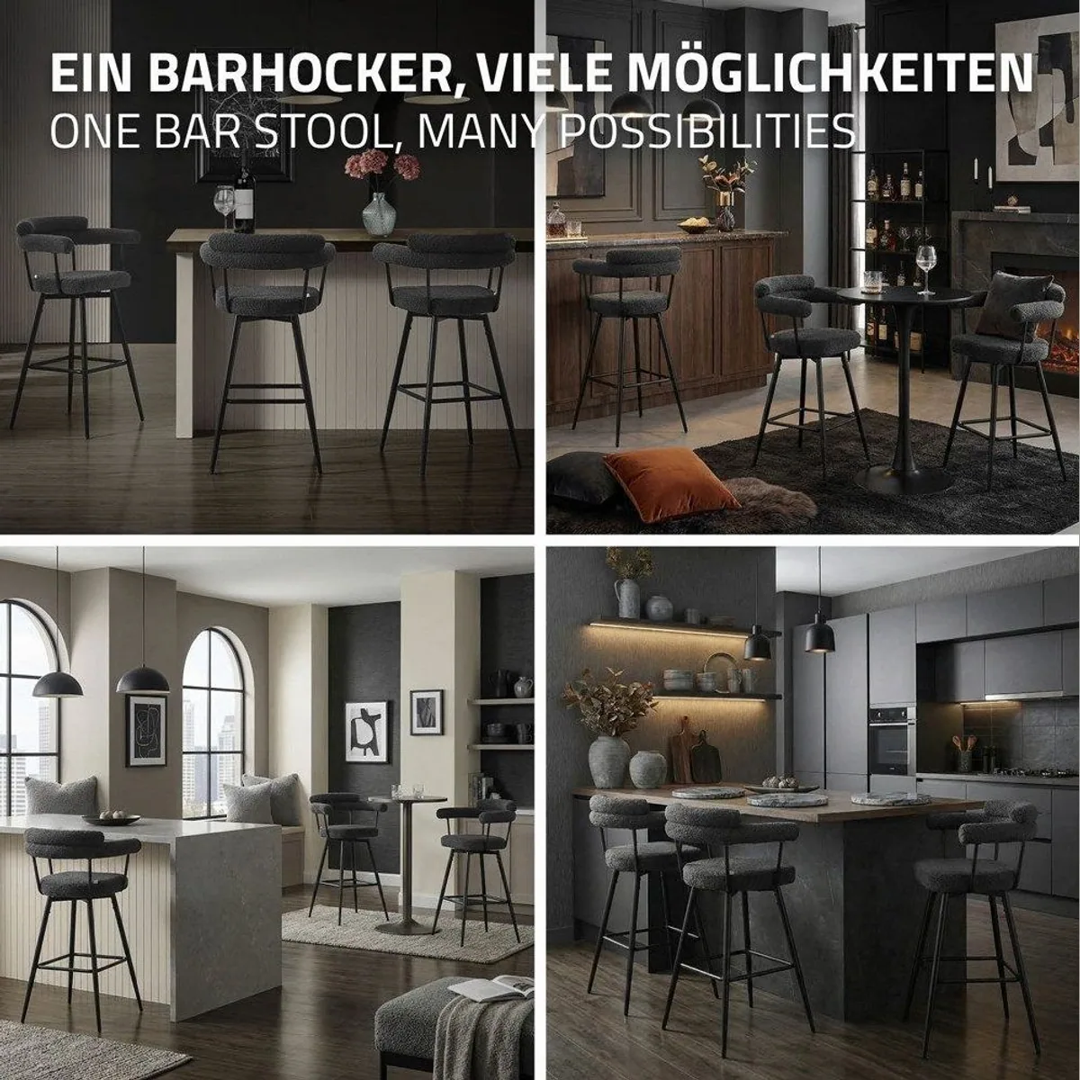 ML-DESIGN Barhocker-Set, 360° drehbar, gepolstert, modern & stabil 5