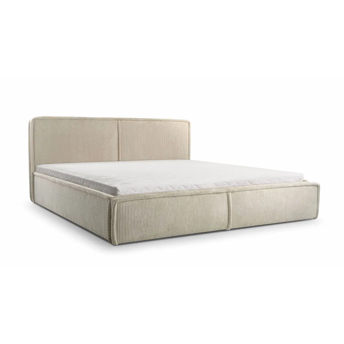 MOEBLO Polsterbett Bett 04, Cord-Bezug, Doppelbett mit Bettkasten und Kopfstütze 5