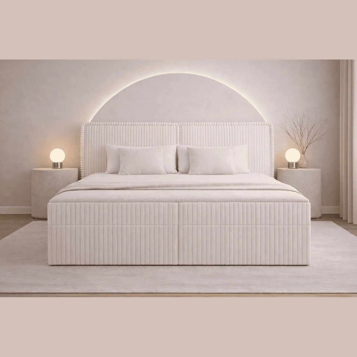 MOEBLO Boxbett Bett 04, elegantes Design, praktischer Stauraum, komfortabler Topper 2
