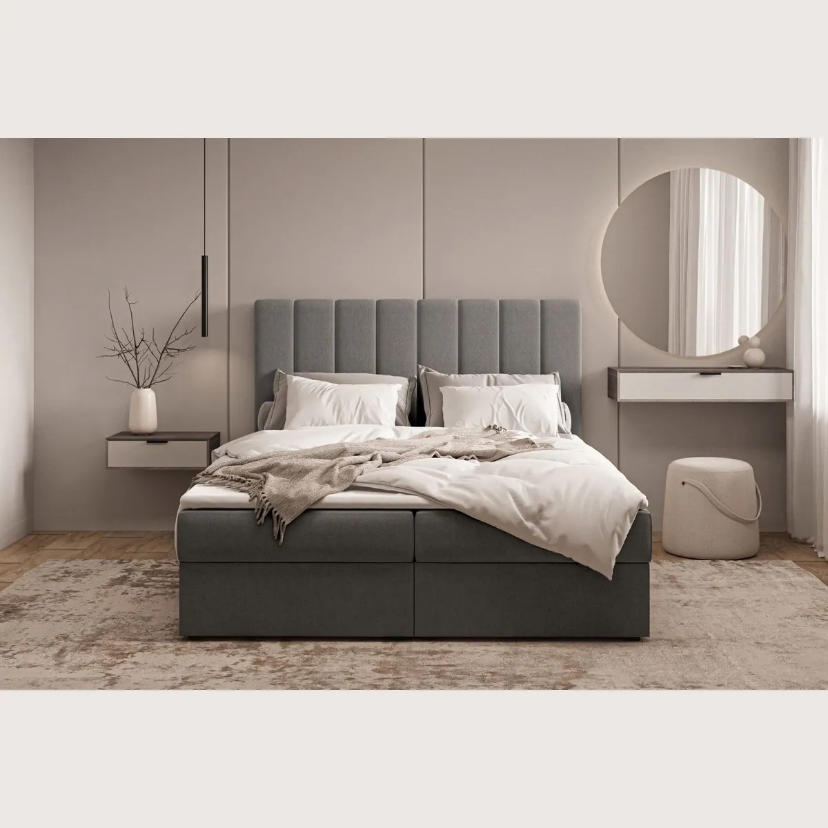 MOEBLO Boxbett Bett 01, elegantes Design, praktischer Stauraum, komfortables Kopfteil — 140x200 cm 2