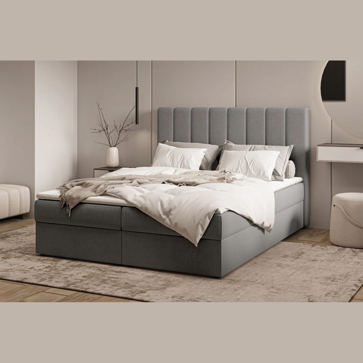 MOEBLO Boxbett Bett 01, elegantes Design, praktischer Stauraum, komfortables Kopfteil — 140x200 cm 3