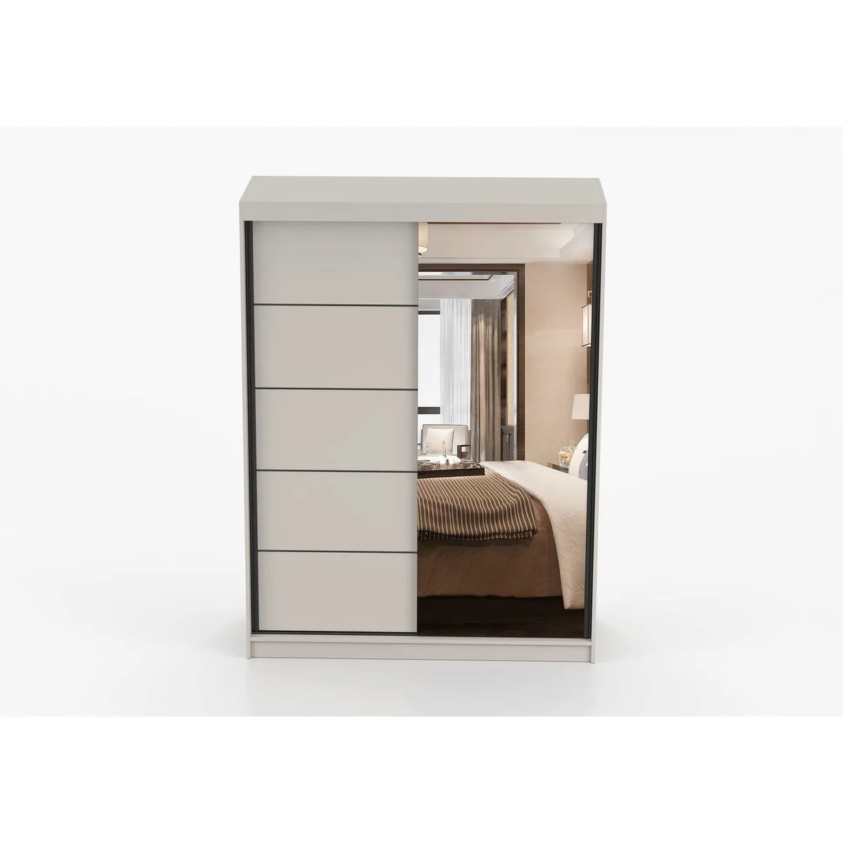 MOEBLO LARA 05 Kleiderschrank, elegantes Design in Kaschmir mit Spiegel und Schiebetüren 5