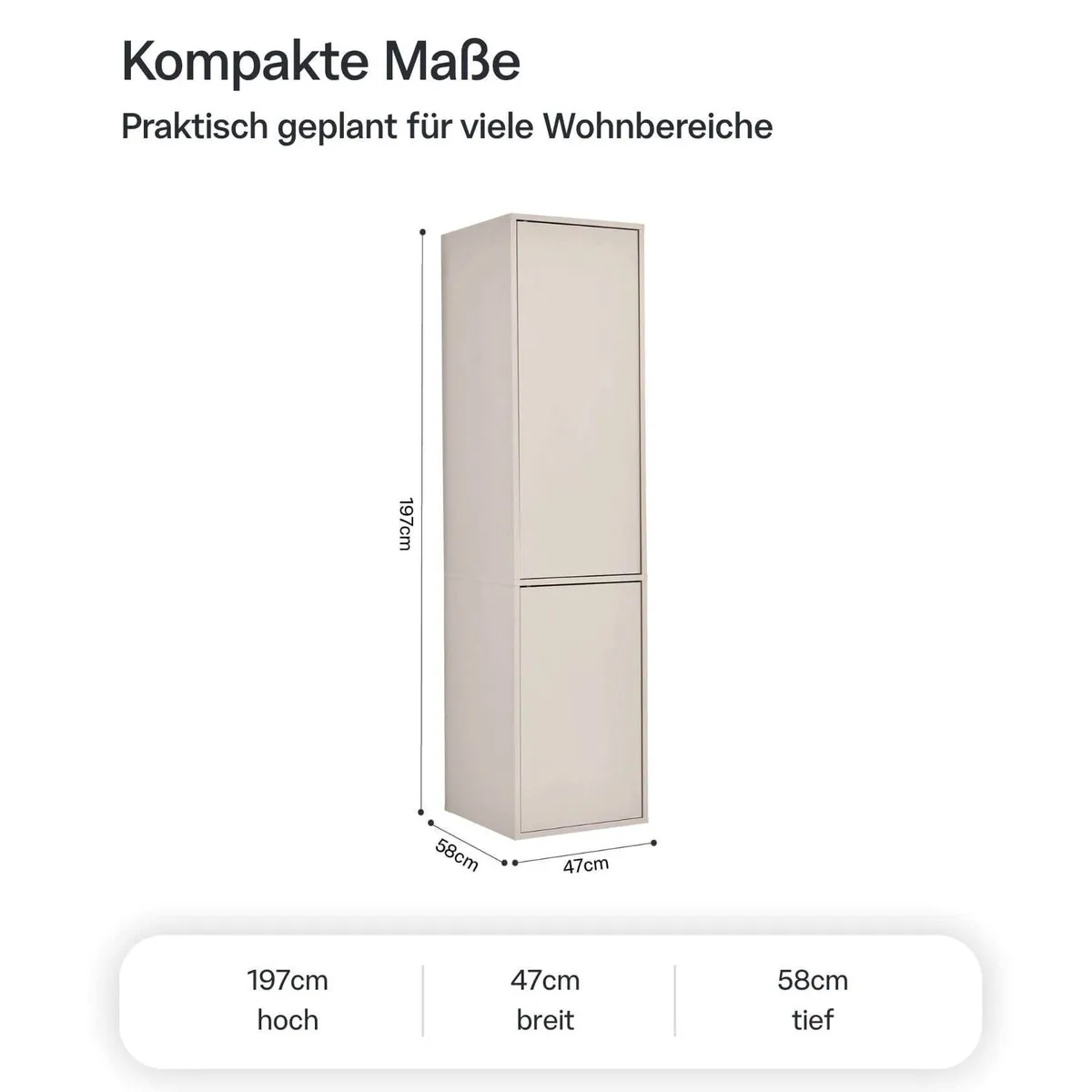 mokebo Robe Kleiderschrank Beige, Push-to-Open, Made in Germany — Flexibel, langlebig, grifflos 4