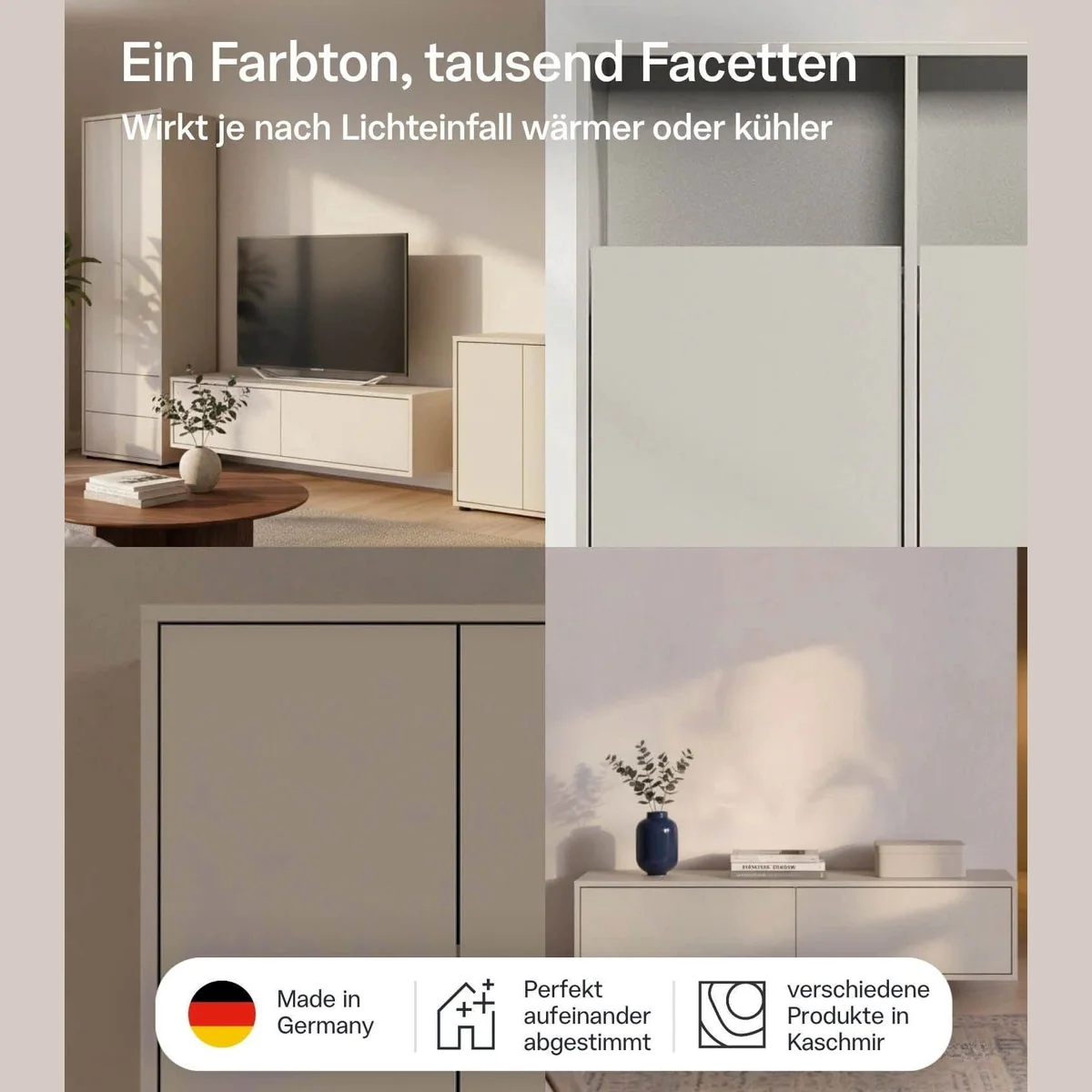 mokebo Robe Kleiderschrank Beige, Push-to-Open, Made in Germany — Flexibel, langlebig, grifflos 5
