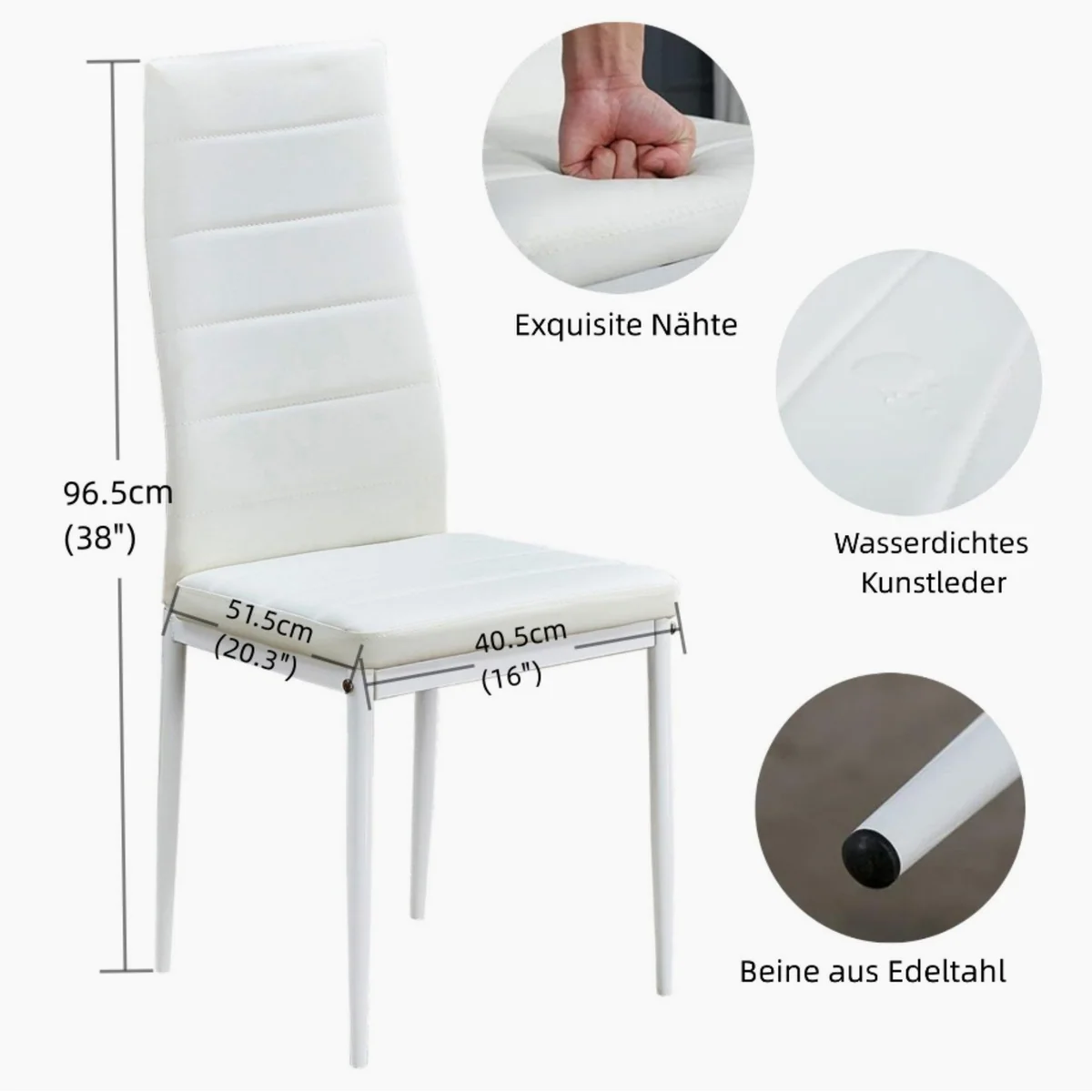 Mondeer Essgruppe 7-tlg, eleganter Esstisch mit 6 Stühlen 5