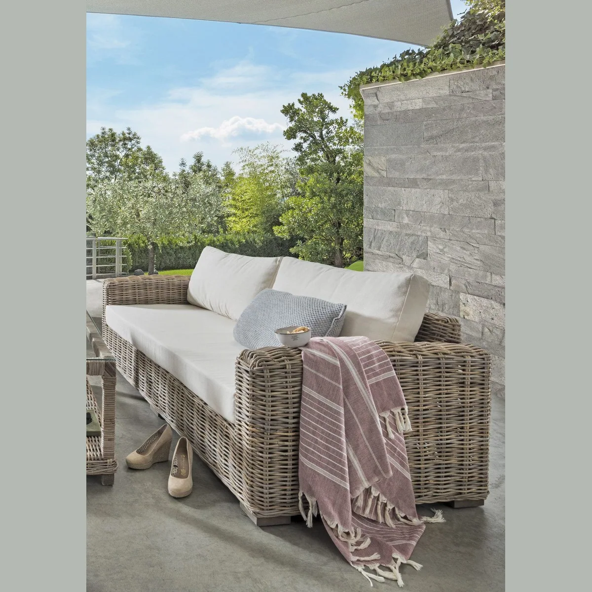 More2Home Loungesofa Split, 3-sitzig, elegantes Design in Grau