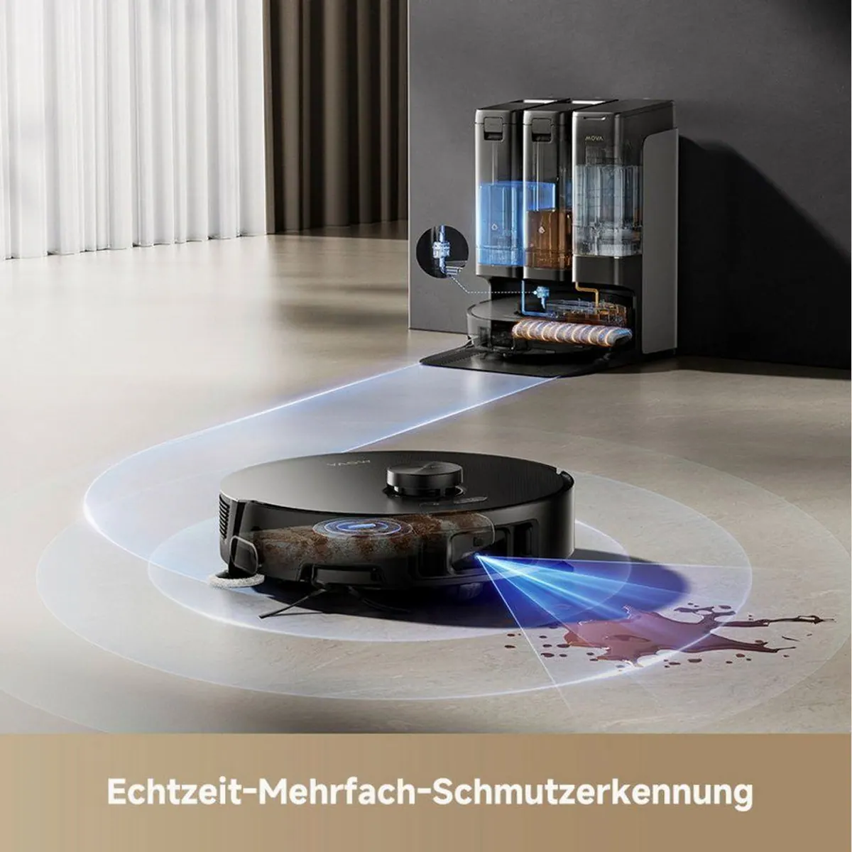 Mova Z50 Ultra Saugroboter, 19.000 Pa Saugkraft, Wischfunktion, KI-Schmutzerkennung 5