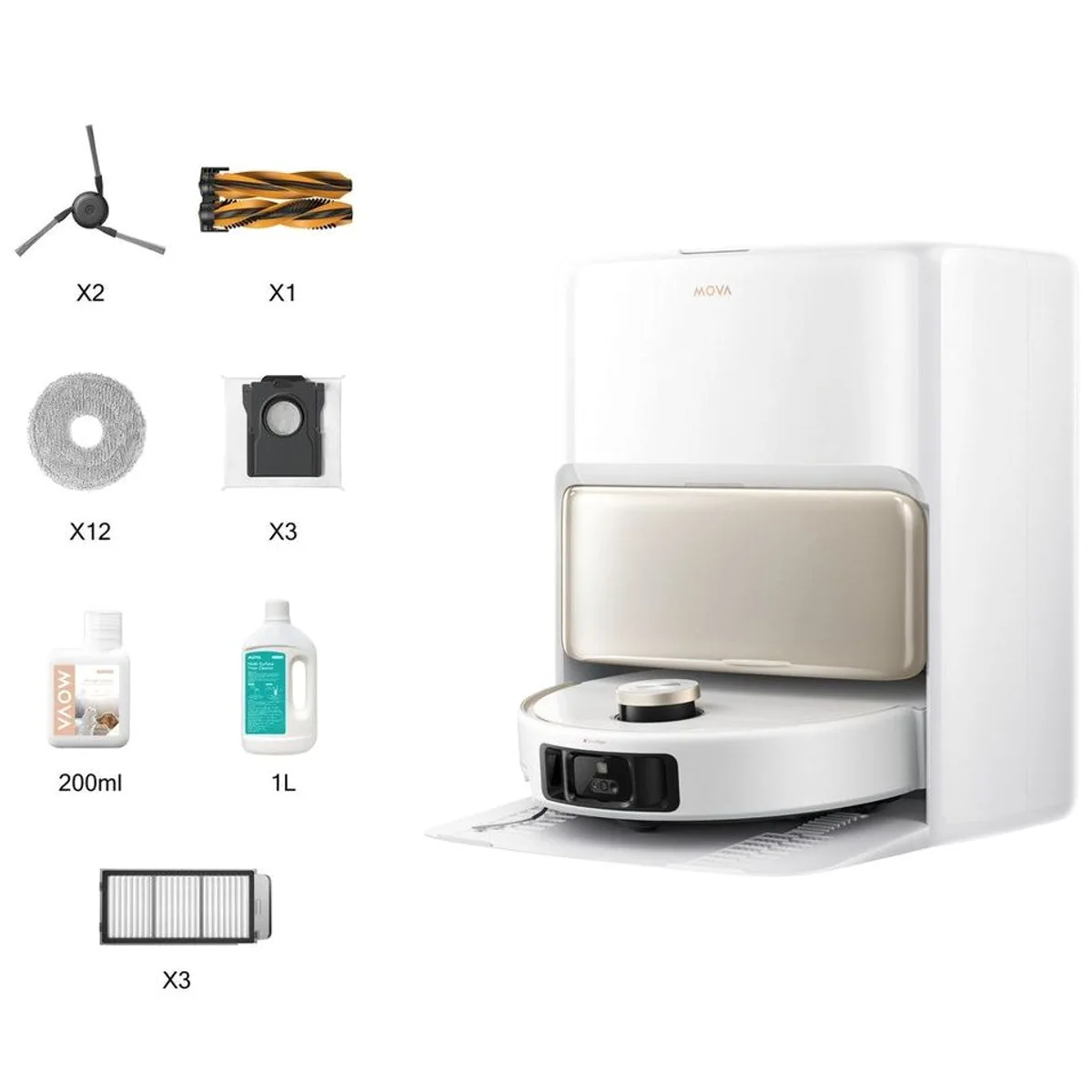 Mova V50 Ultra Complete, 24.000 Pa Saugkraft, Warmwasser-Wischfunktion, Hindernisüberwindung 2