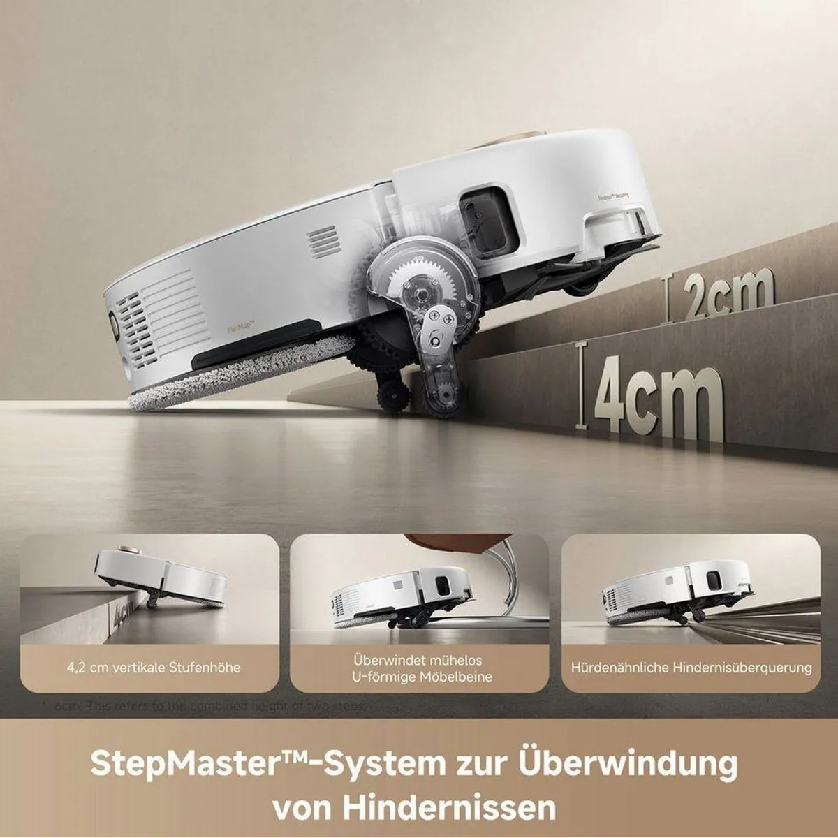 Mova V50 Ultra Complete, 24.000 Pa Saugkraft, Warmwasser-Wischfunktion, Hindernisüberwindung 5