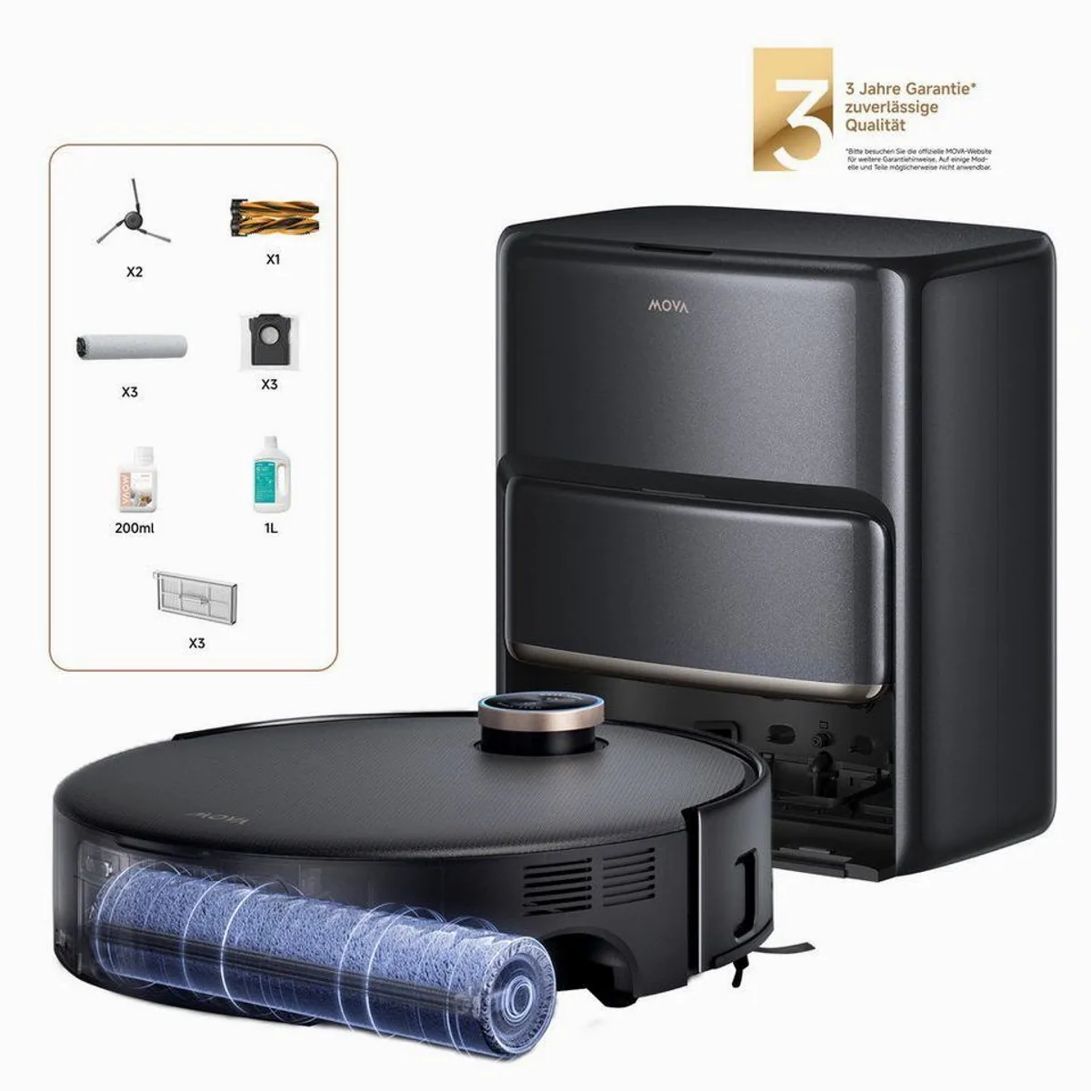 Mova Z60 Ultra Roller Complete, 700 W, Warmwasser-Wischsystem, 28.000 Pa Saugkraft 2
