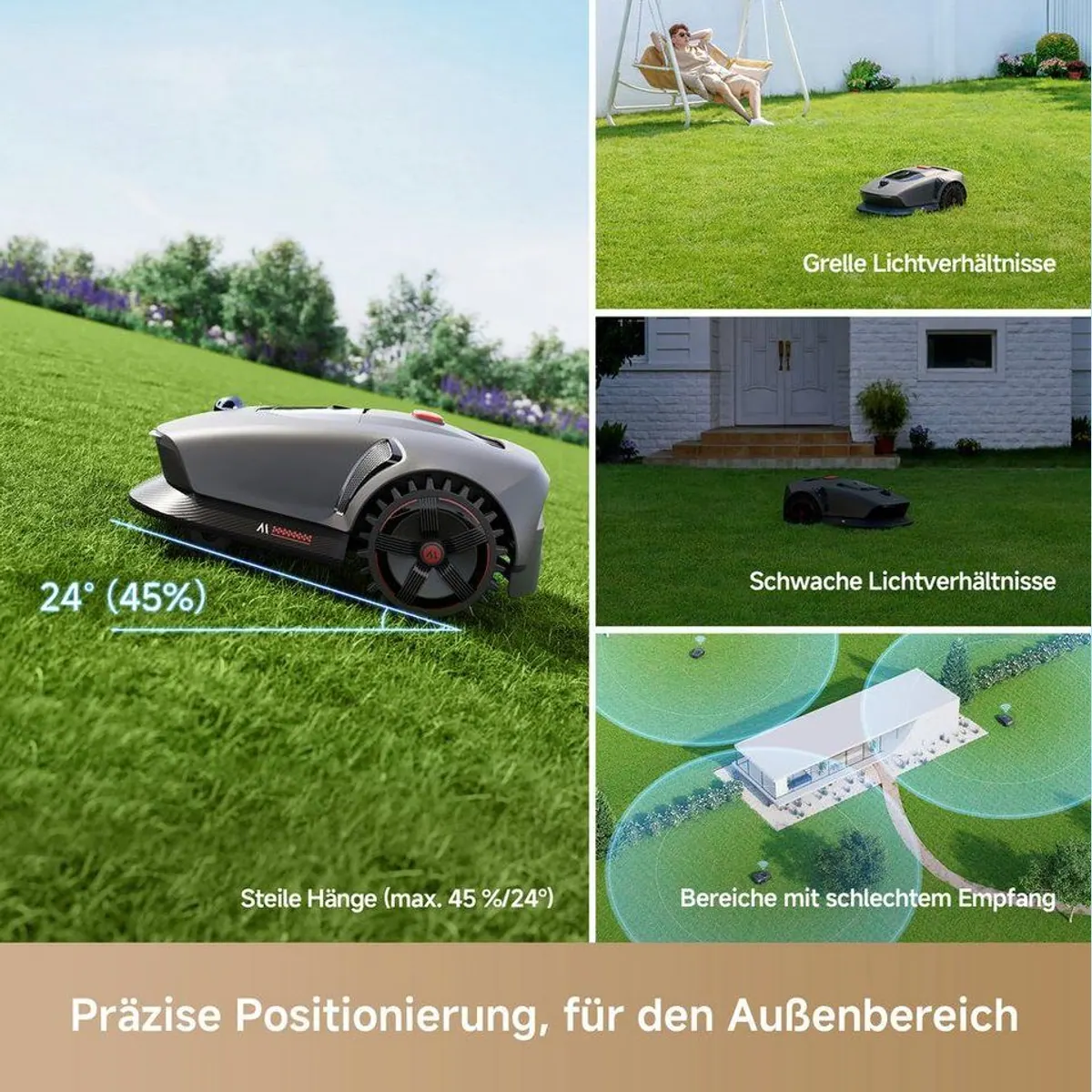 Mova 1000 Rasenmähroboter, präzise Mähstrategie, intelligente App-Steuerung 4