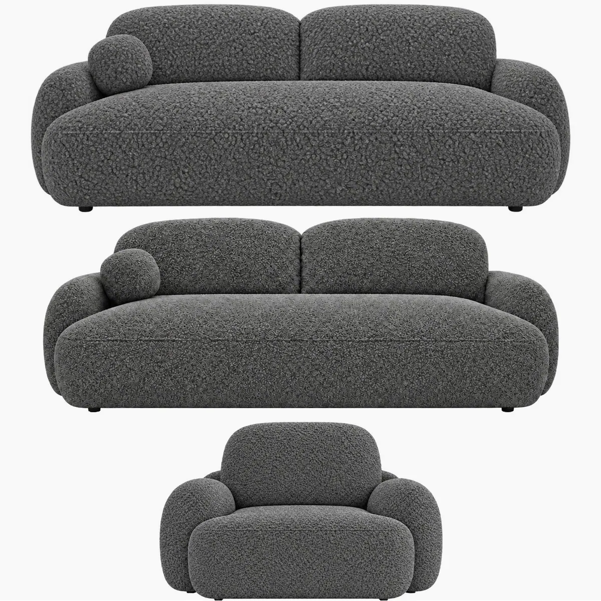 M-Punkt24 Sofa-Set Verona 3-2-1, modernes Bubble-Design, Bettfunktion, weiche Polsterung 2