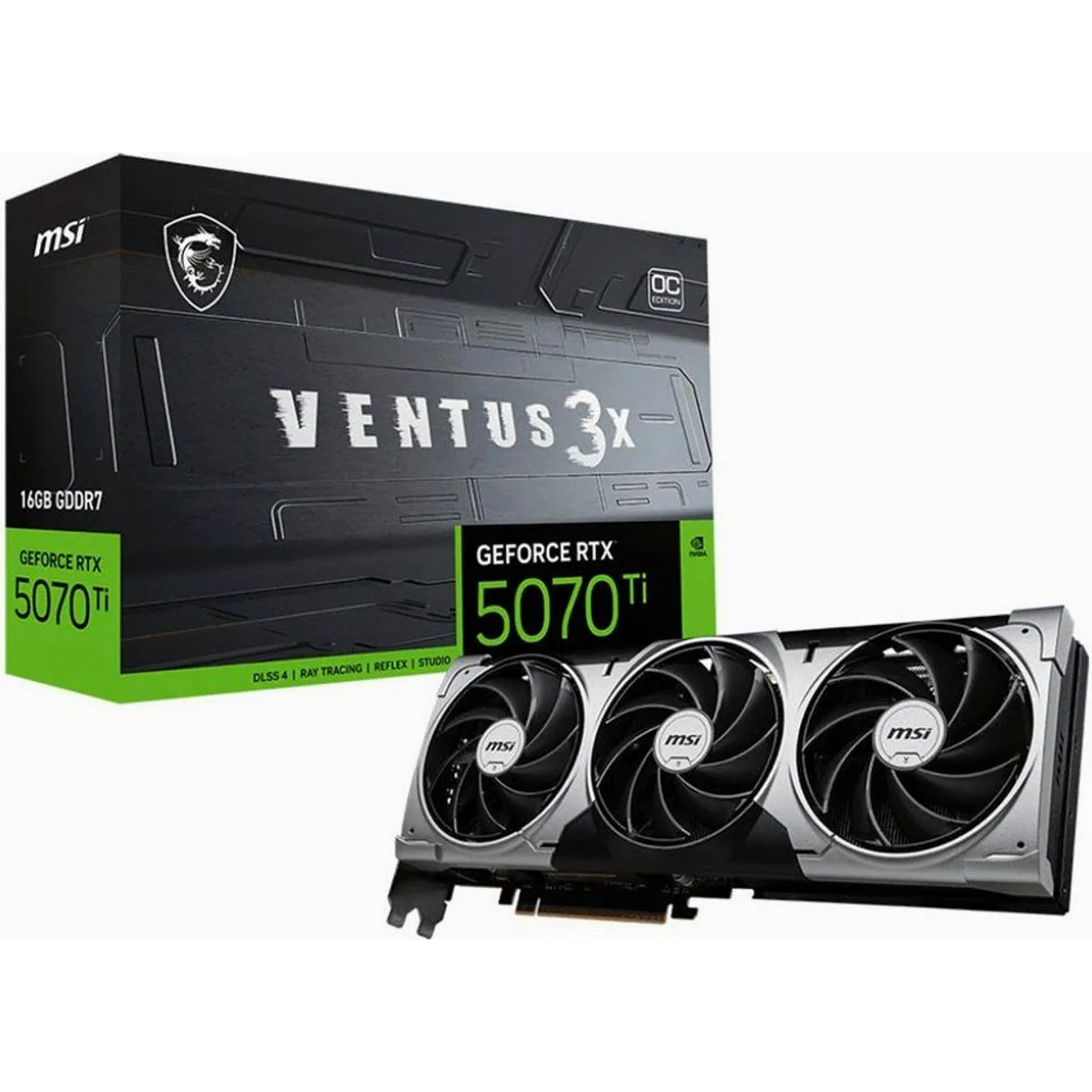 MSI GeForce RTX 5070 Ti 16G VENTUS 3X OC, leistungsstark, effiziente Kühlung, modernes Design