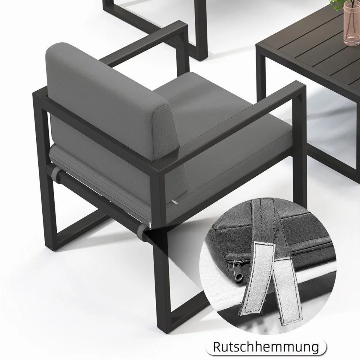 Mucola Gartenlounge-Set, modernes Aluminium-Design, wasserabweisende Kissen 4
