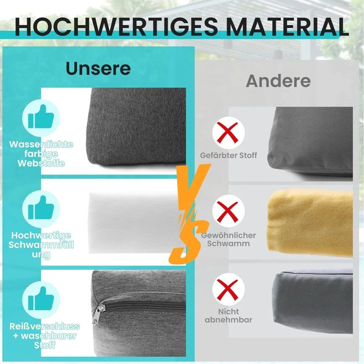 Mucola Gartenlounge-Set Ecklounge, wetterfest und flexibel — Aluminium, Kissen waschbar, inkl. Beistelltisch 4