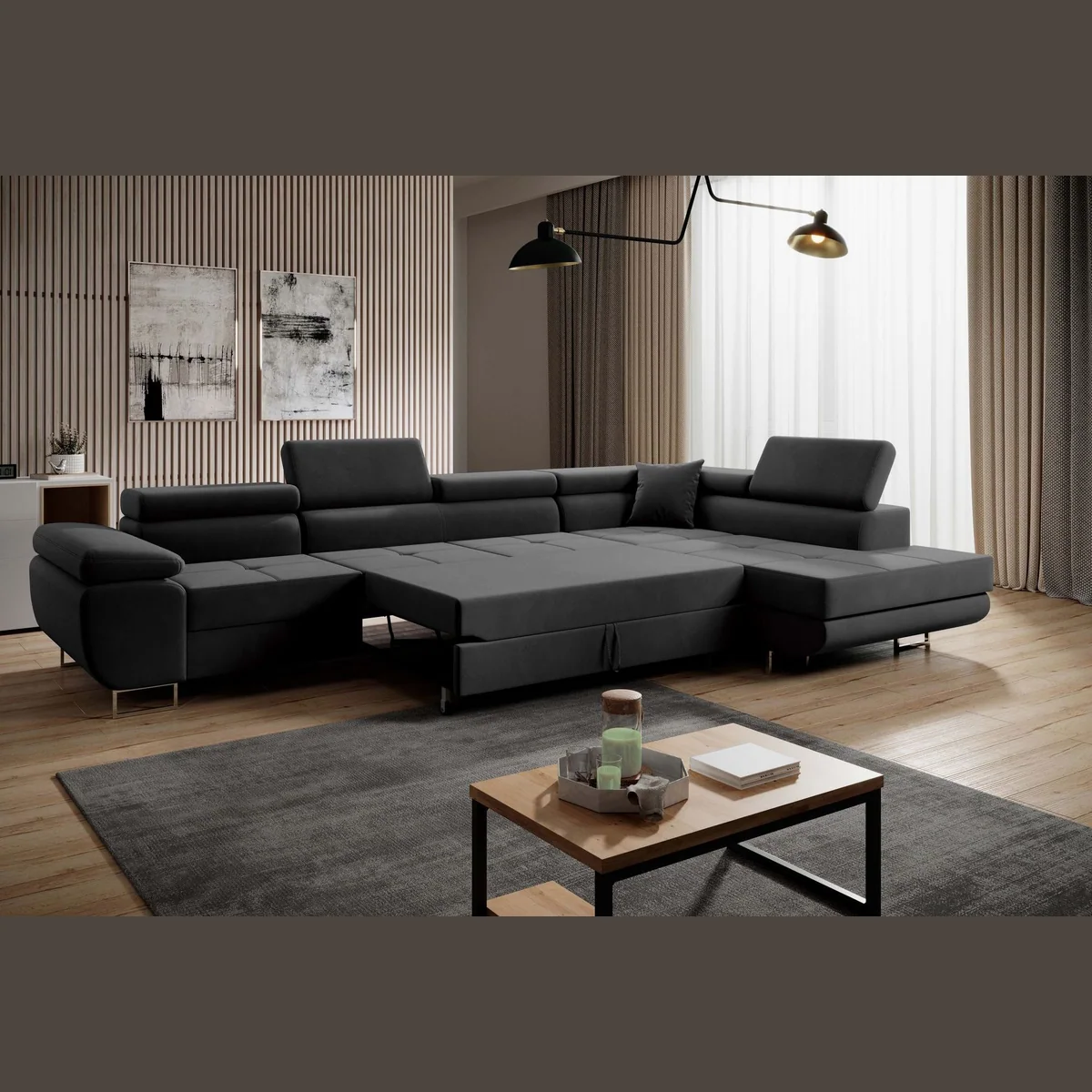 Muffo Ecksofa Wild Maxi, modernes Design, Schlaffunktion, verstellbare Kopfstützen 2