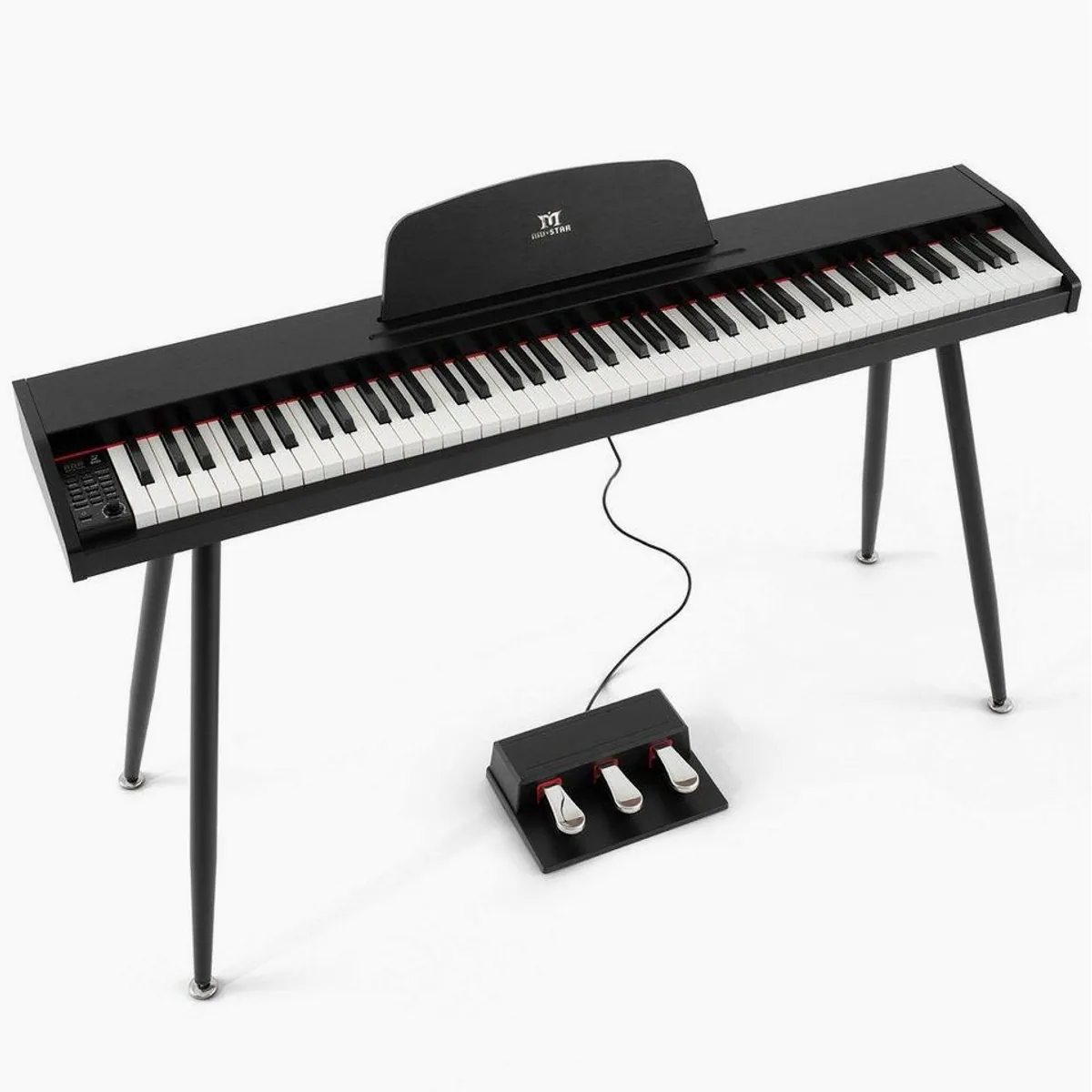 MUSTAR Digitalpiano 88 Tasten, ideal für Anfänger, 3 Pedaleinheiten