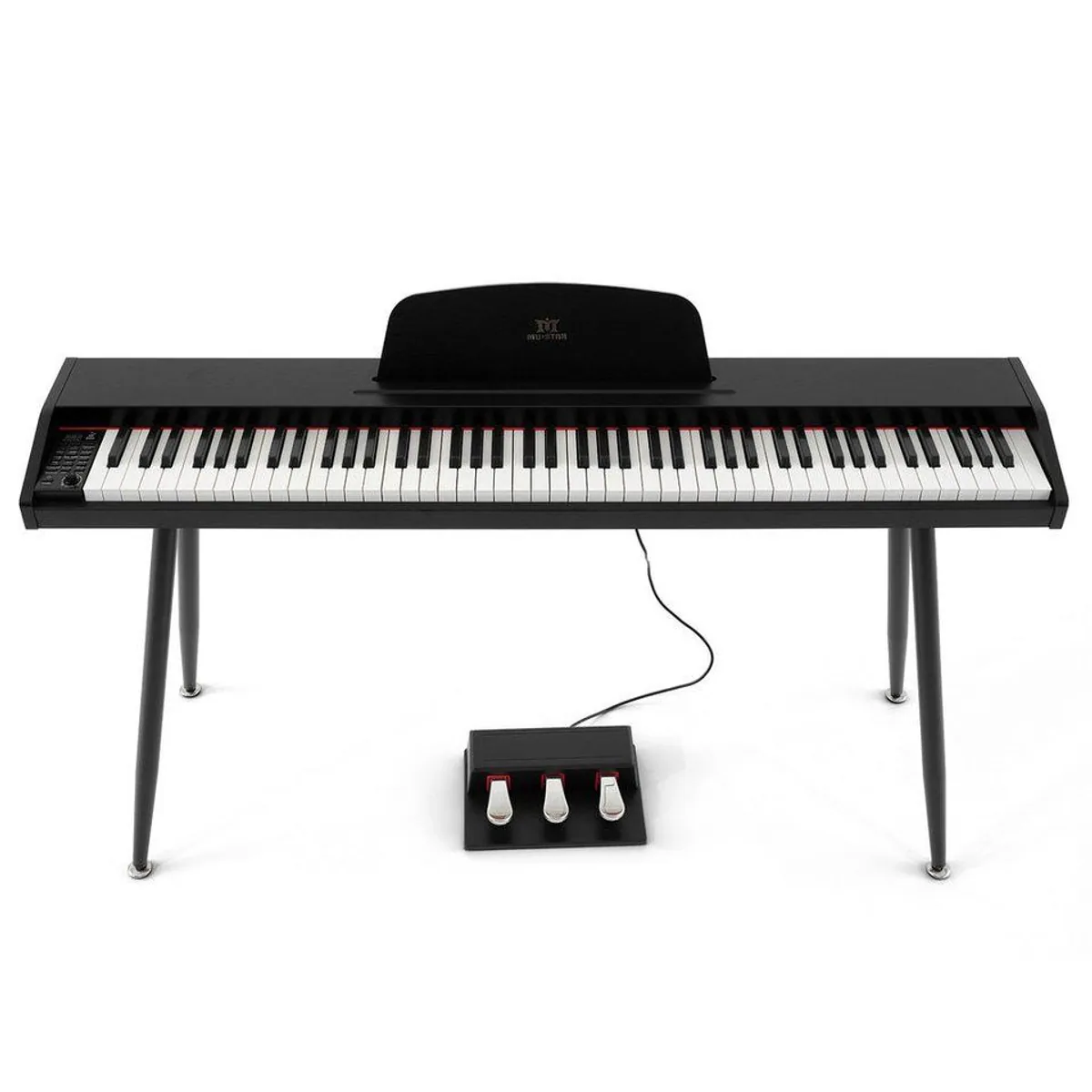 MUSTAR Digitalpiano 88 Tasten, ideal für Anfänger, 3 Pedaleinheiten 3