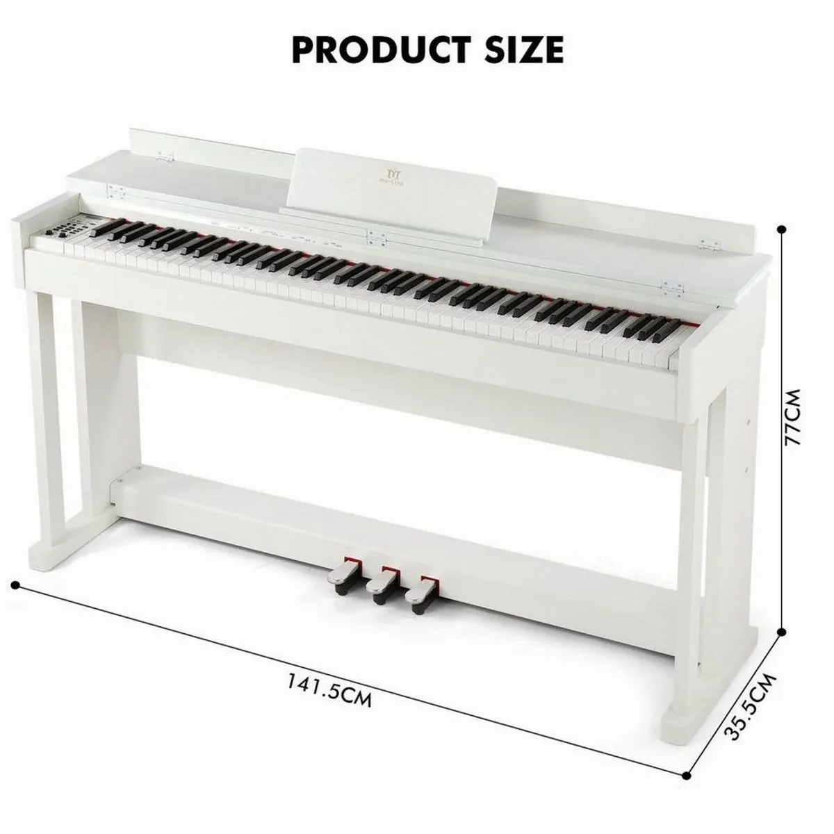 MUSTAR Digitalpiano E-Piano, 88 Tasten, hammermechanische Tasten, USB/MIDI-Anschluss 2