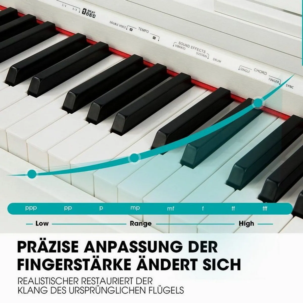 MUSTAR Digitalpiano E-Piano, 88 Tasten, hammermechanische Tasten, USB/MIDI-Anschluss 5