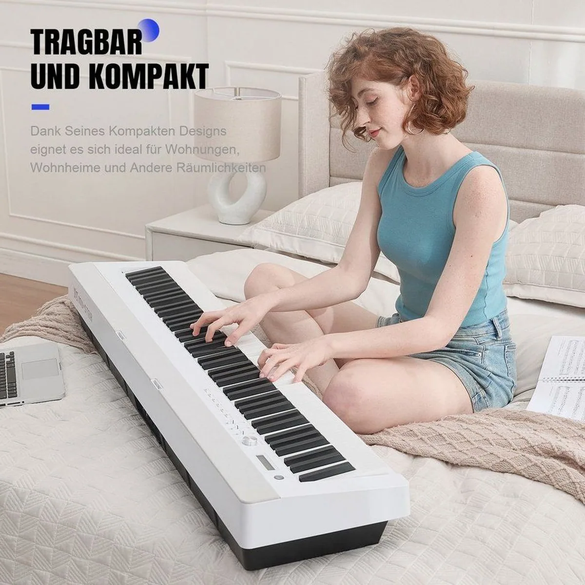 MUSTAR Digitalpiano mit Hammermechanik, 88 Tasten & 3 Pedalen 4