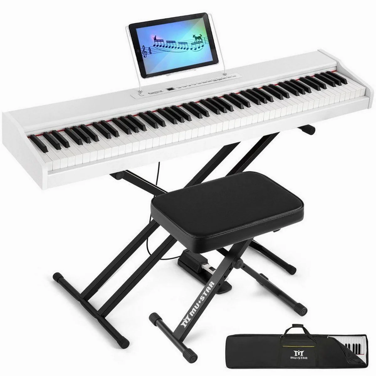 MUSTAR Digitalpiano 88 Tasten, Bluetooth, vielseitige Klangmöglichkeiten — ideal für Zuhause und unterwegs 3