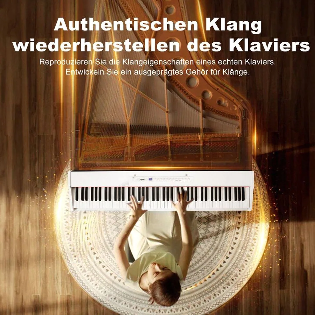 MUSTAR Digitalpiano 88 Tasten, Bluetooth, vielseitige Klangmöglichkeiten — ideal für Zuhause und unterwegs 5