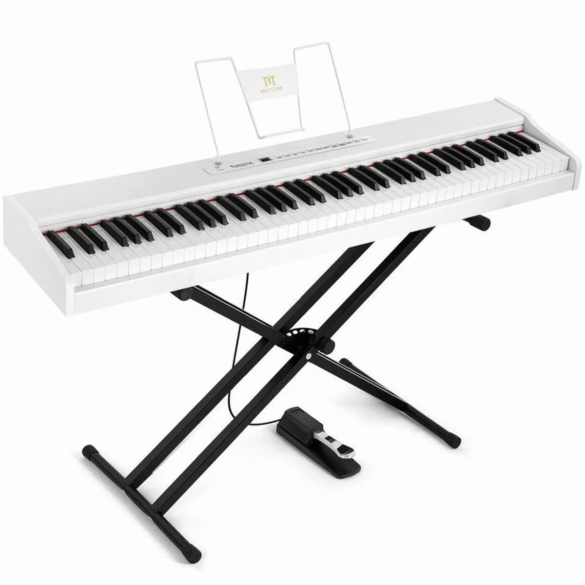 MUSTAR Digitalpiano 88 Tasten, Bluetooth, Tragbar, Inklusive Zubehör