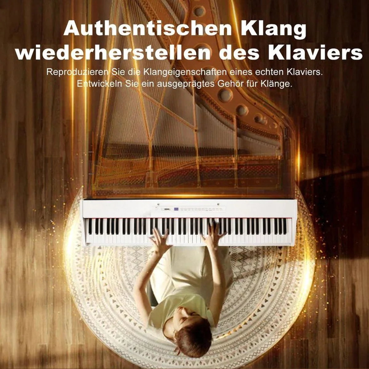 MUSTAR Digitalpiano 88 Tasten, Bluetooth, Tragbar, Inklusive Zubehör 5