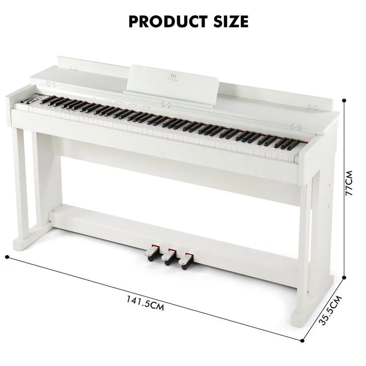 MUSTAR Digitalpiano 88 Tasten, Hammermechanik, USB/MIDI — vielfältige Klänge, inklusive Klavierhocker, Aufnahmefunktion 2