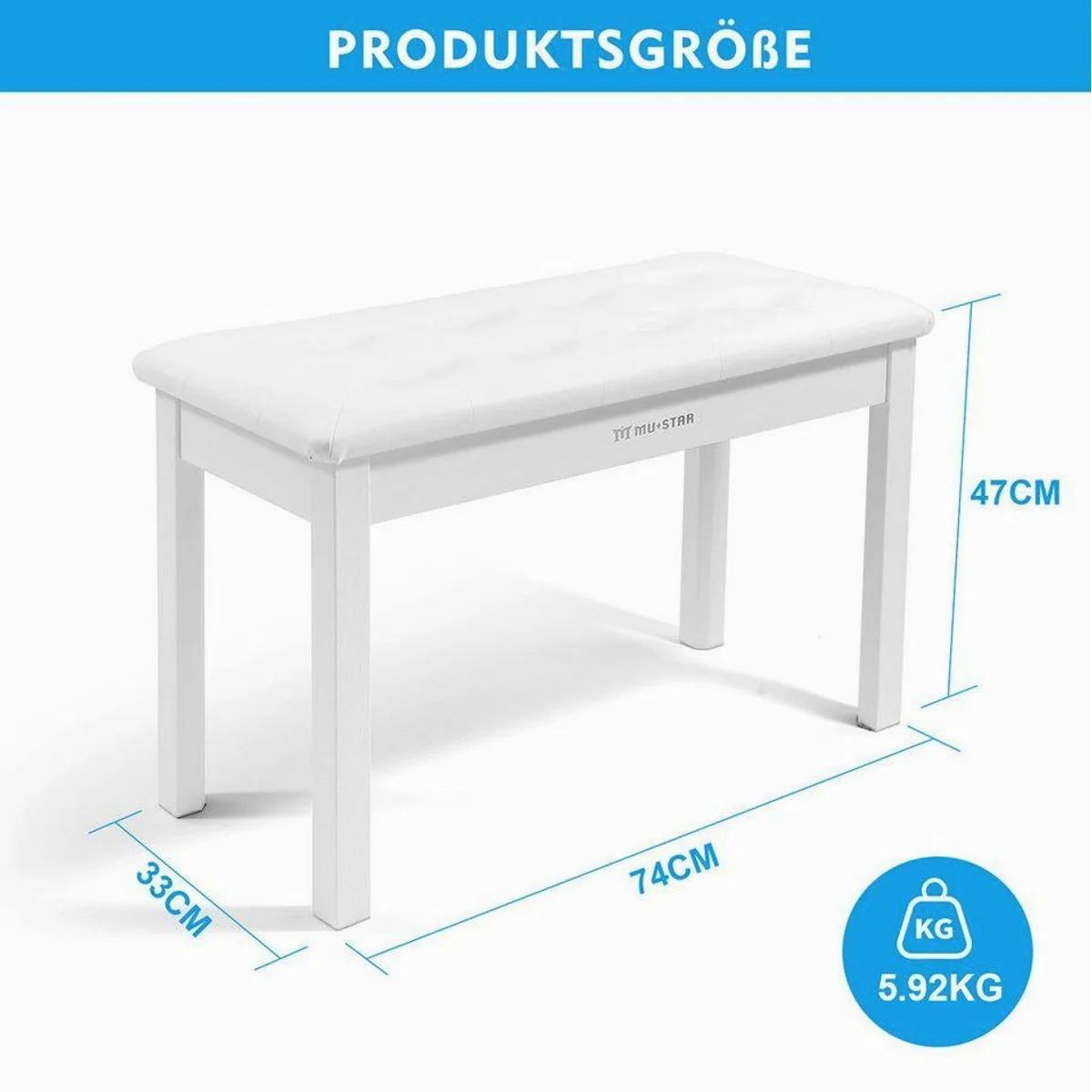 MUSTAR Digitalpiano 88 Tasten, Hammermechanik, USB/MIDI — vielfältige Klänge, inklusive Klavierhocker, Aufnahmefunktion 3