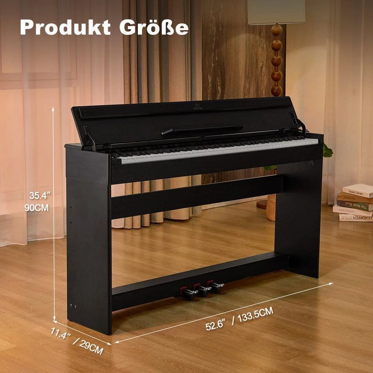 MUSTAR Digitalpiano, Bluetooth-fähig, 88 Tasten, 3 Pedale, kompakt und vielseitig 2