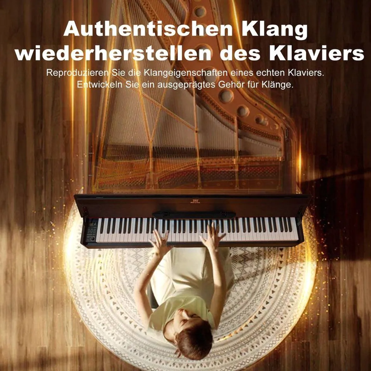 MUSTAR Digitalpiano, Bluetooth-fähig, 88 Tasten, 3 Pedale, kompakt und vielseitig 4